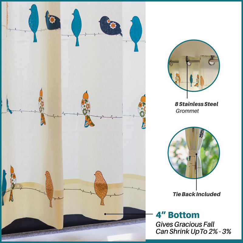 Urban Space Pakshi Curtain (Multicolor) - Set Of Two media 5