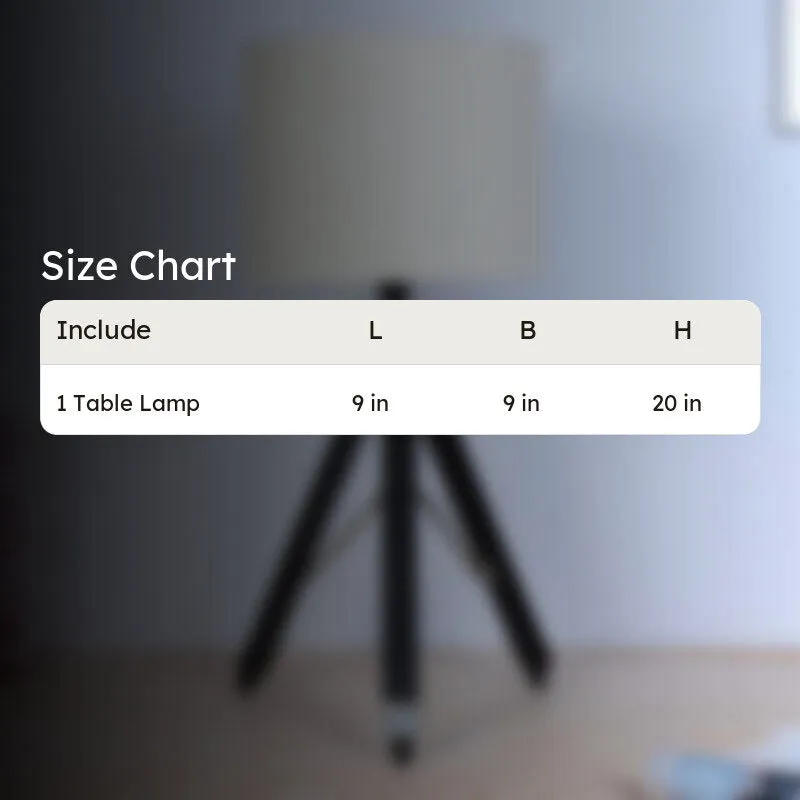 Urbane Solid Tripod Mango Wood Table Lamp - White,Black media 5