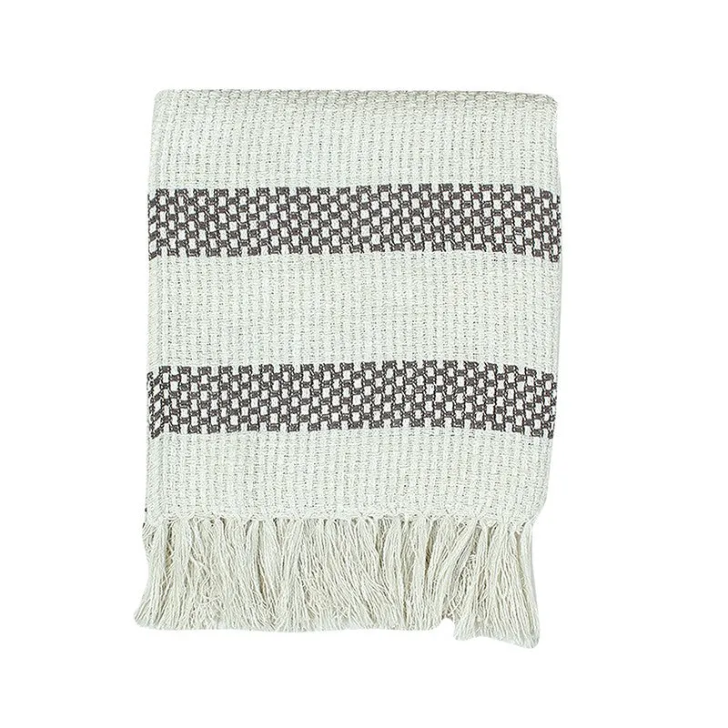 Rustic Fringed Edge Throw - Grey media 4