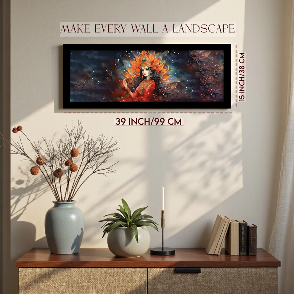 Goddess Durga Wall Painting With Frame media 2