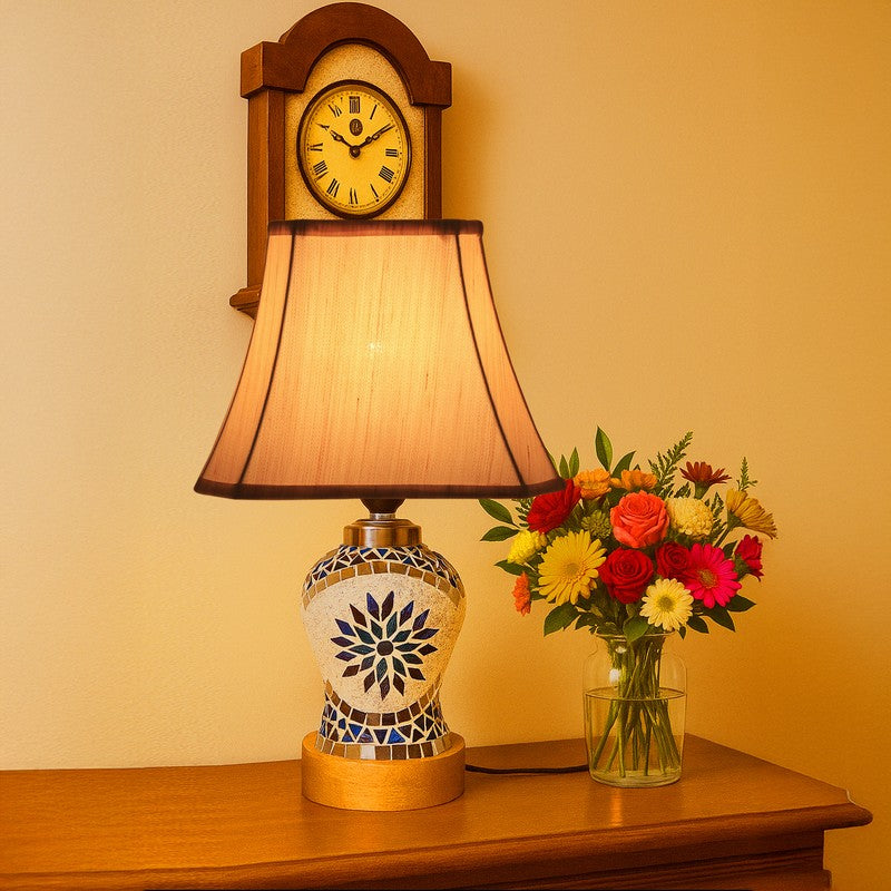 Floranira Square Wooden Table Lamp - Multicolor