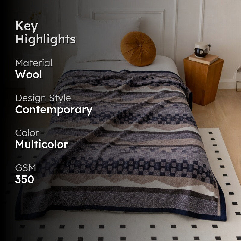 Minimal Weave Wool Blankets - 350 GSM media 2