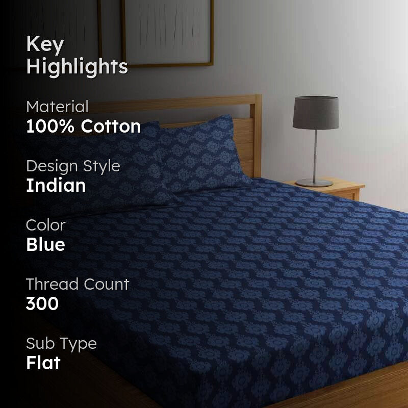 Maira Printed Cotton Bedsheet - 300 TC media 2