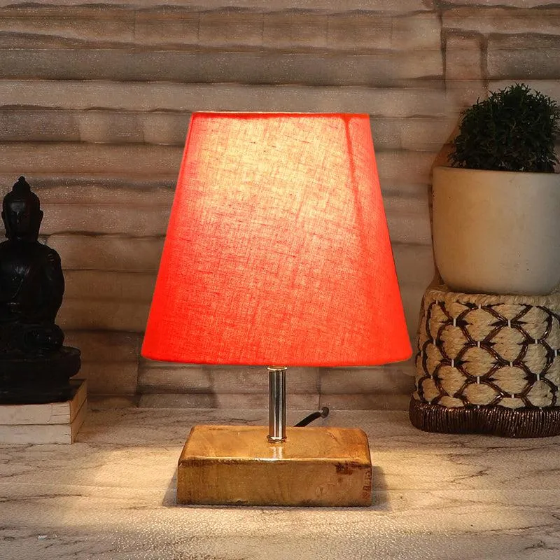 Tryda Fabric Table Lamp - Orange,Brown media 1
