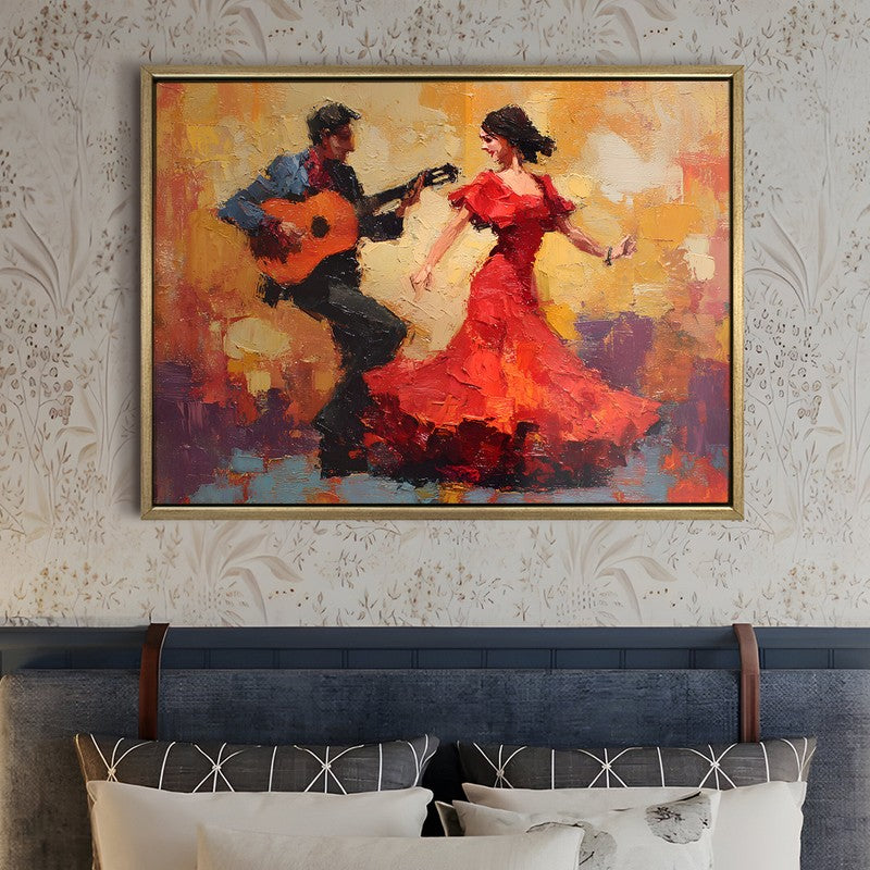 Flamenco Glow Canvas Wall Painting With Frame media 5
