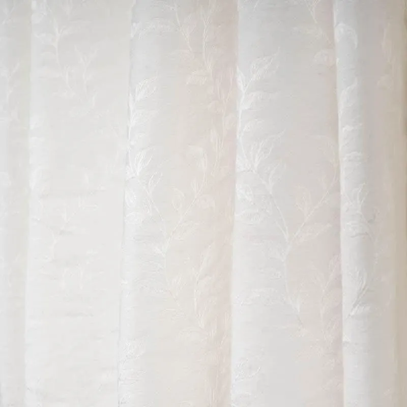 Noor Jacquard Single Curtain (White) media 4