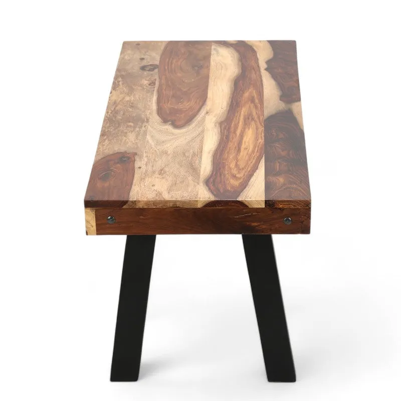 Xexon Sheesham Wooden Center Table - Brown,Black media 5