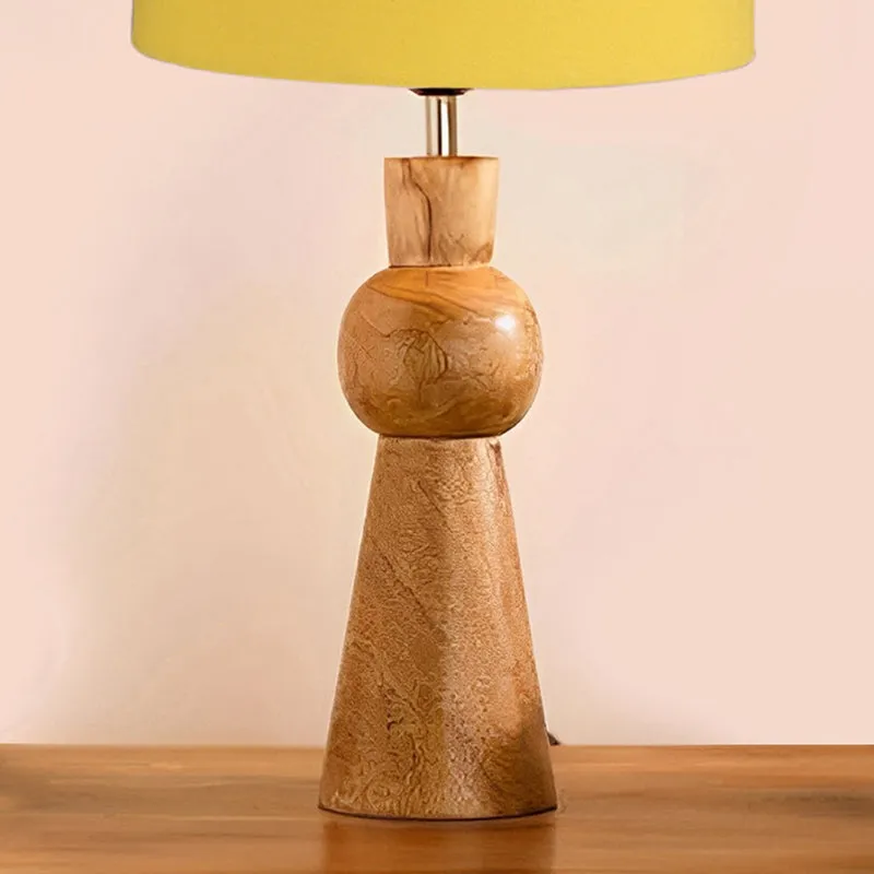 Angler Wooden Table Lamp - Yellow,Brown media 3