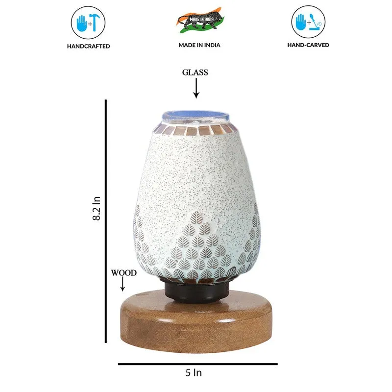 Aureline Glass Table Lamp With Wooden Base - Multicolor media 8