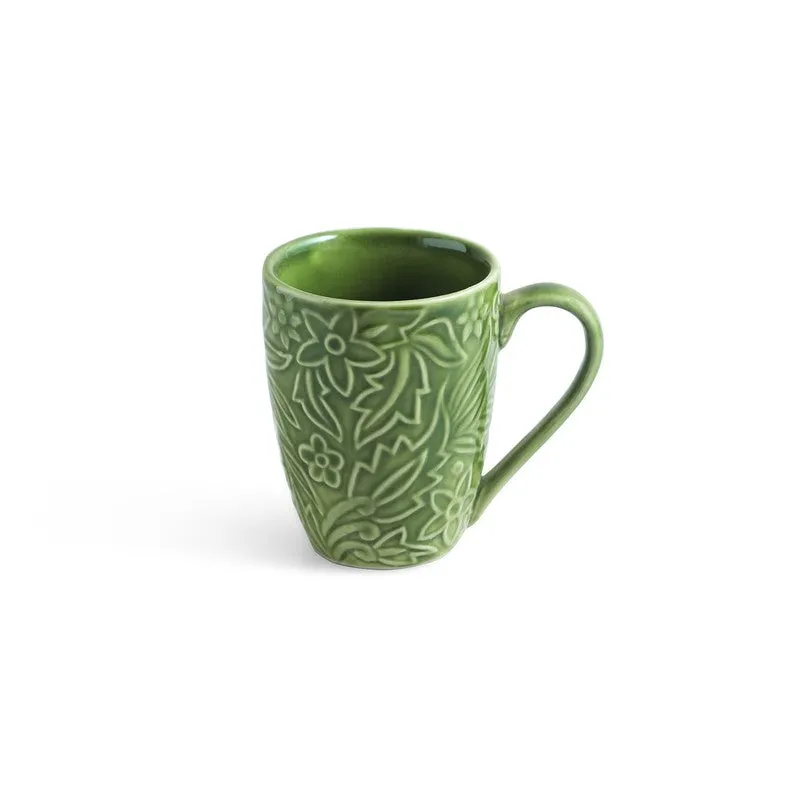 Green Ceramic Coffee Mug (290 mL Each) - Set Of Four media 4