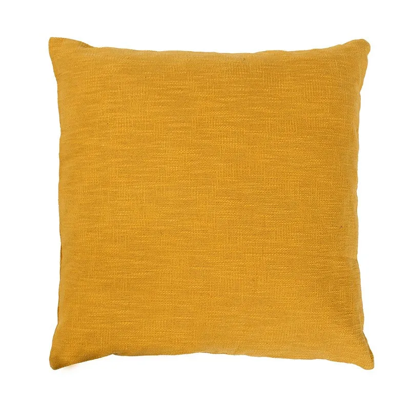 Woven Cotton Cushion Cover Yellow - Set Of Two media 3