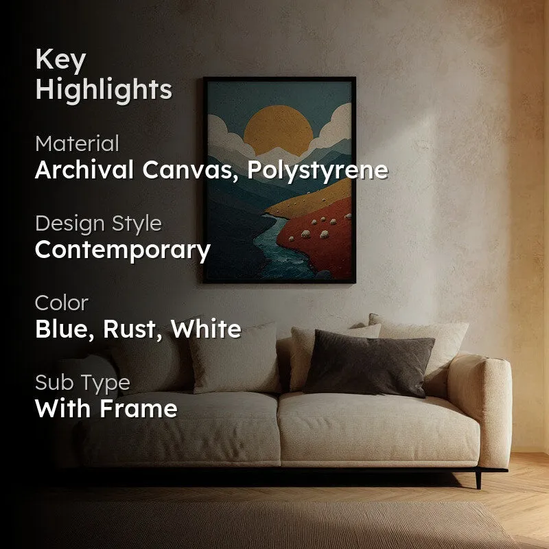 Suncrest Valley Canvas Wall Painting - Black Frame media 2