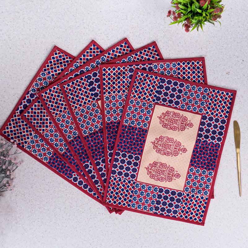 Maroon Mix Placemat - Set Of Six
