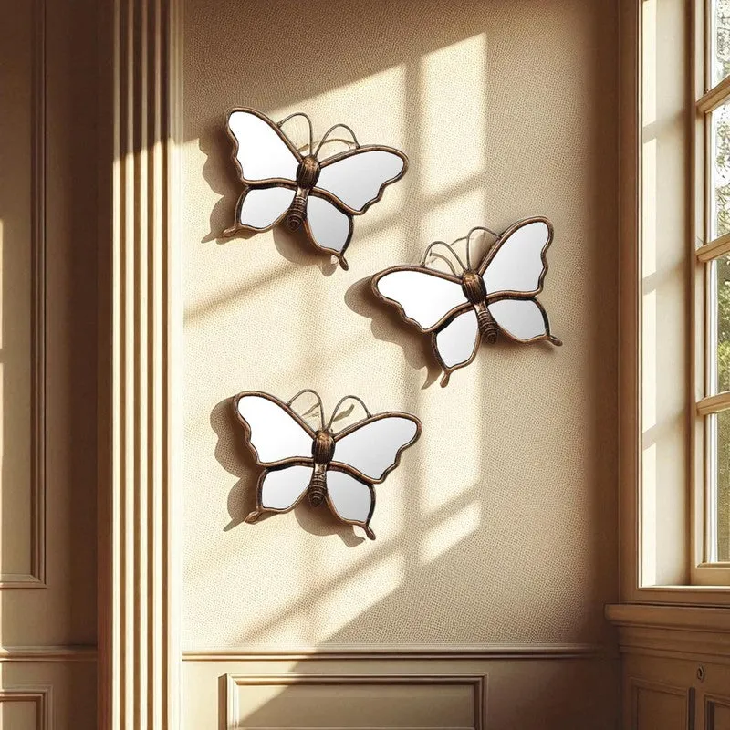 Aureflutter Wall Mirror With Fibre Frame - Set Of Three media 3