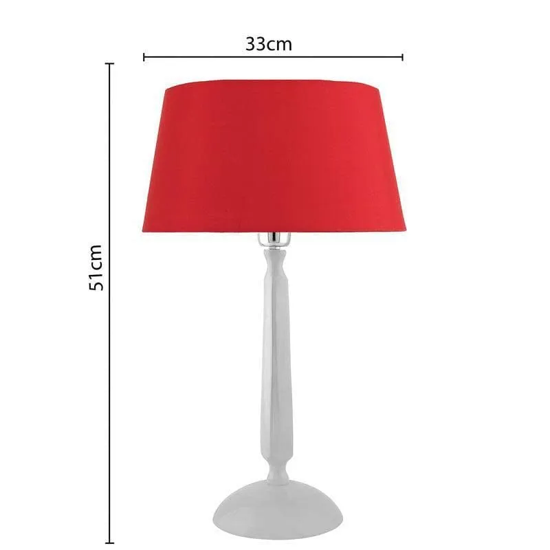 Marvel Luminary White Fabric Table Lamp - White,Red media 5