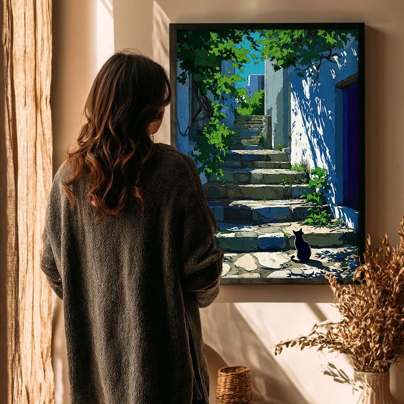 Old Town Canvas Wall Painting - Black Frame media 4