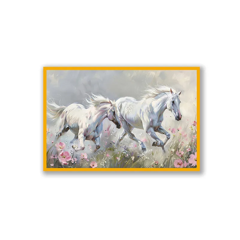 Equine Pair Wall Art with Gold Frame media 3