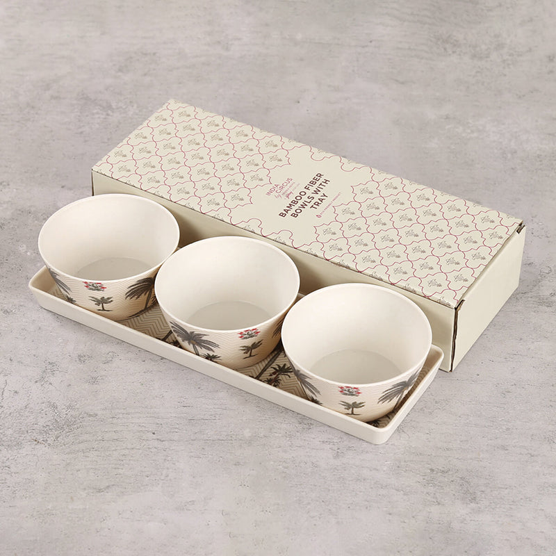 India Circus Corsica Bone China Snack Bowl With Tray (150 mL) - Four Piece Set image 4