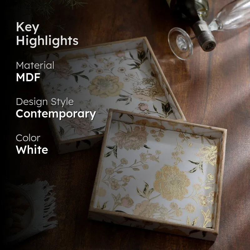 Bluda Floral Square Serving Tray - Set Of Two media 2