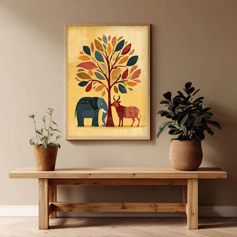 Vanira Canvas Wall Painting With Brown Frame media 1