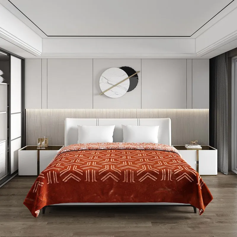 Monte Carlo Crimson Dreamscape Blanket (Orange)- 800 GSM media 3