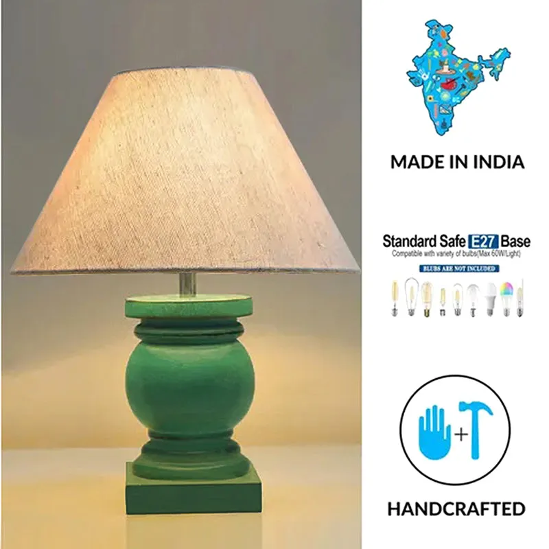 Aliora Nova Wooden Table Lamp - Beige,Green media 4