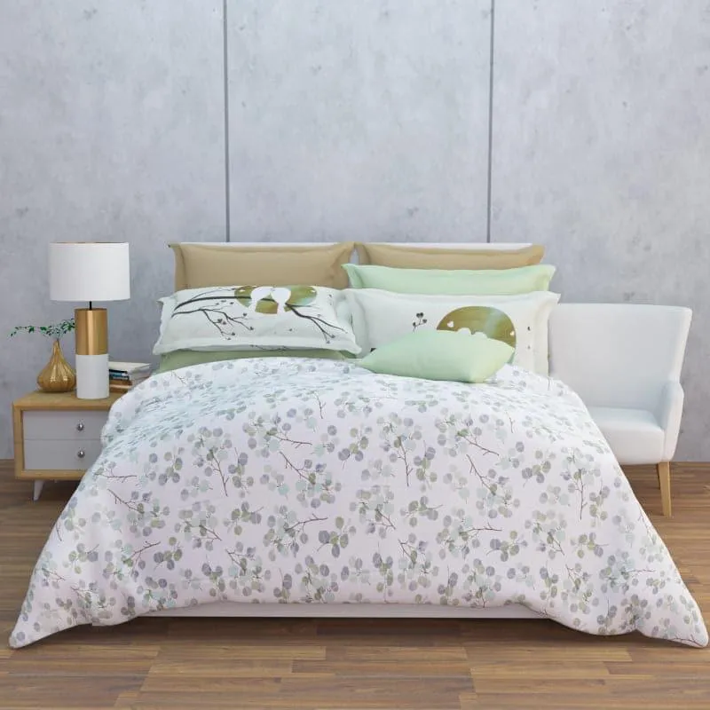 Birdie Love Floral Cotton Bedsheet (Olive Green) - 180 TC media 4