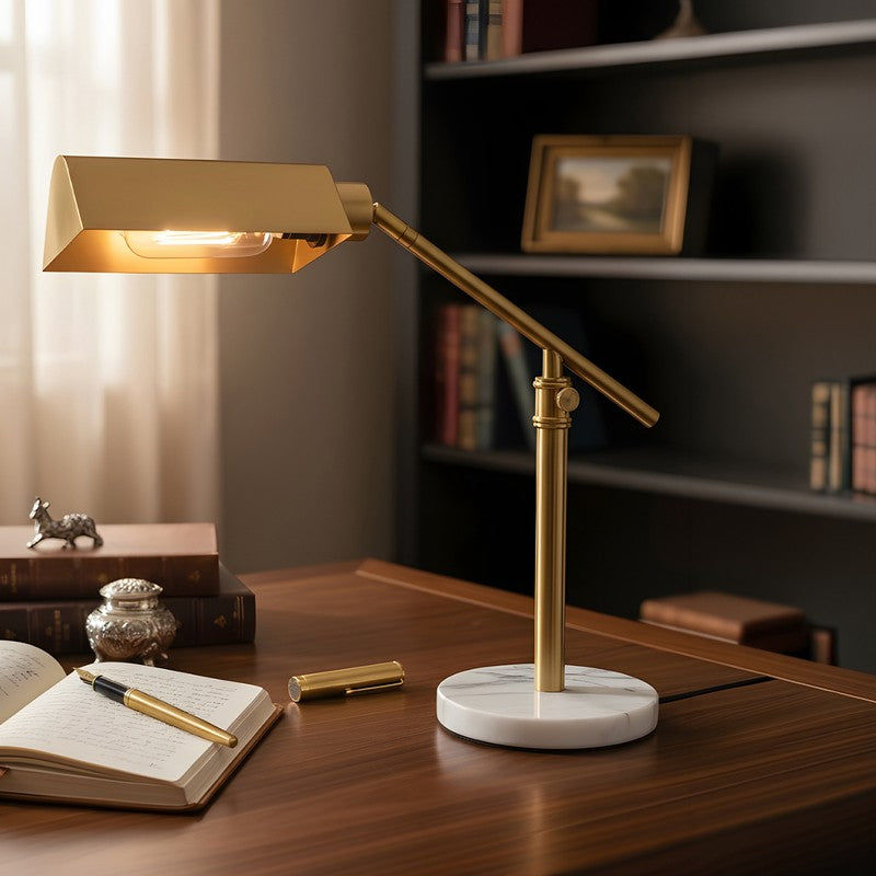 AarviDecor Jasper Designer Metal Table Lamp - Gold