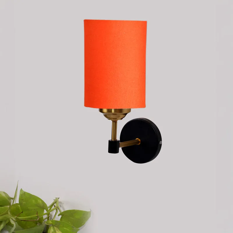Sienna Sleek Steel & Cotton Wall Lamp - Orange media 3