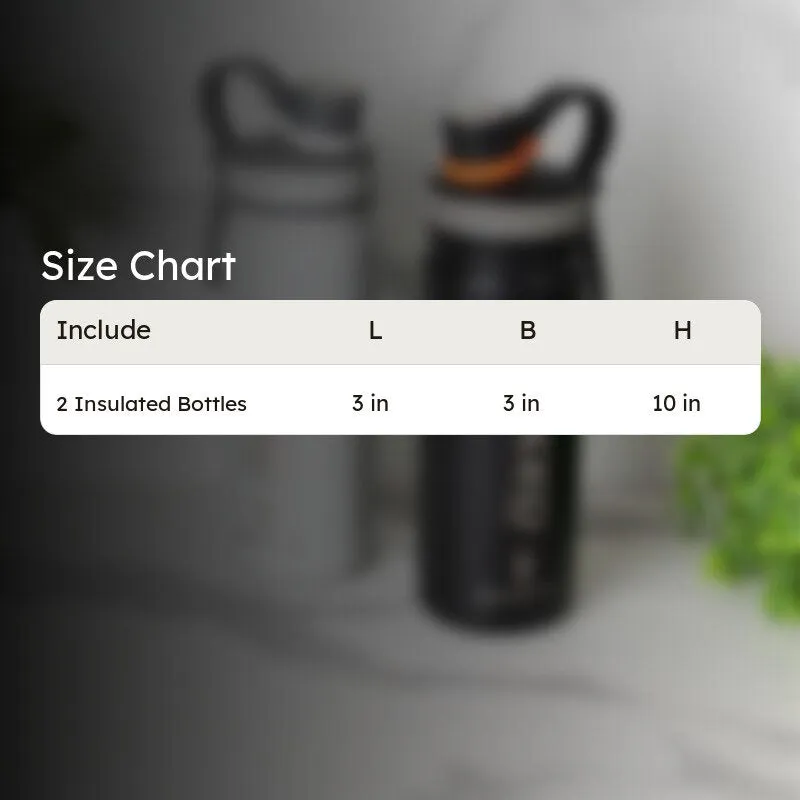 Macro Bliss Hot & Cold Thermos Water Bottle (Grey & Black, 750 mL Each) - Set Of Two media 6