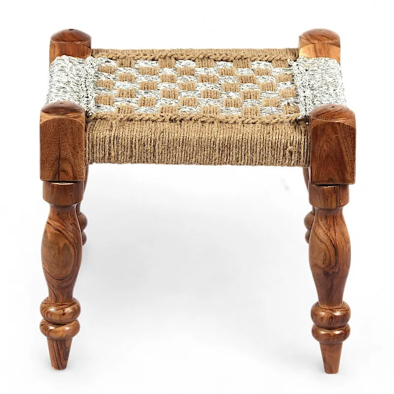 Hyrox Sheesham Wooden Bench - White,Brown media 3