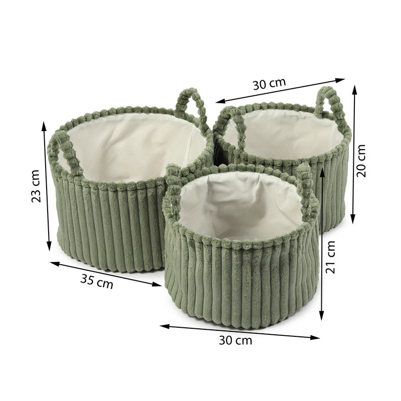 LineNest Fabric Storage Basket (Green) - Set of Three media 8