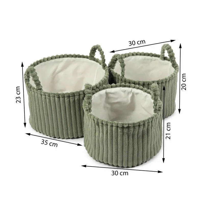 LineNest Fabric Storage Basket (Green) - Set of Three media 8