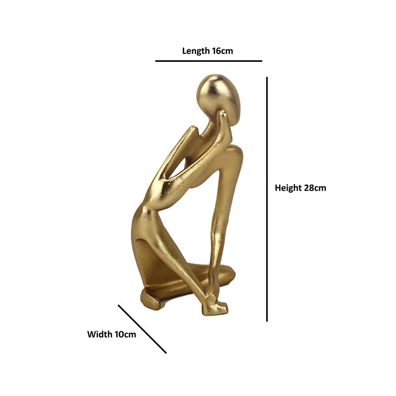 Human Ponder Showpiece (Gold) - Set Of Three media 5