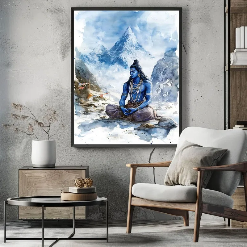 Aadhishankara Spiritual Archival Paper Wall Painting With Frame - Black media 3