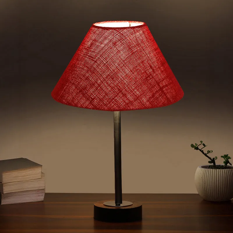 Sienna II Rodin Wooden Table Lamp - Maroon,Silver,Brown media 1