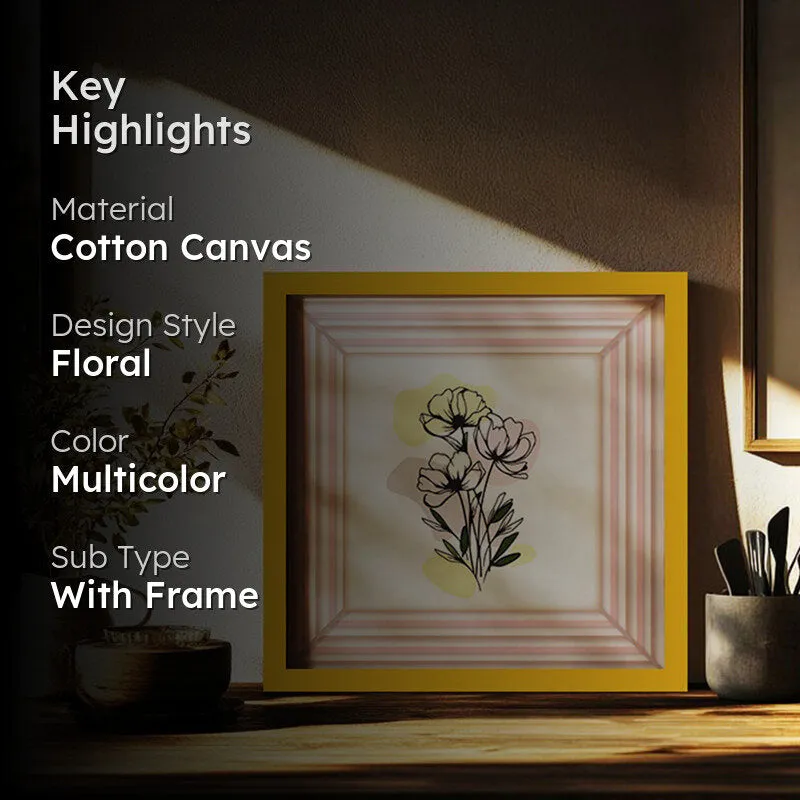 Blushing Buds Wall Art with Gold Frame media 2