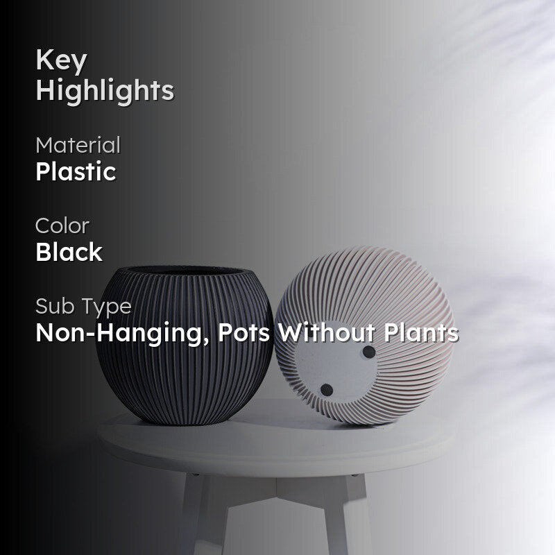 UGAOO Planter Vase Ball Groove - Black media 2