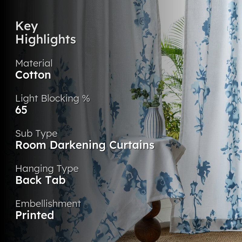 Tranquebar Home Floral Serenade Cotton Curtains - Set Of Two media 2