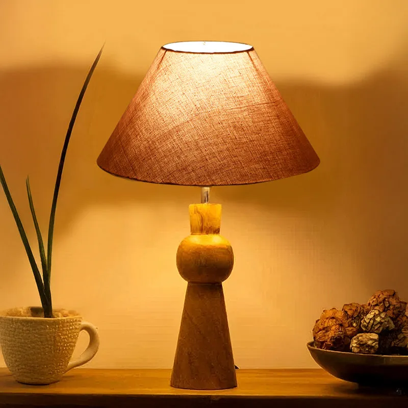 Angler Neo Wooden Table Lamp - Grey,Brown media 1