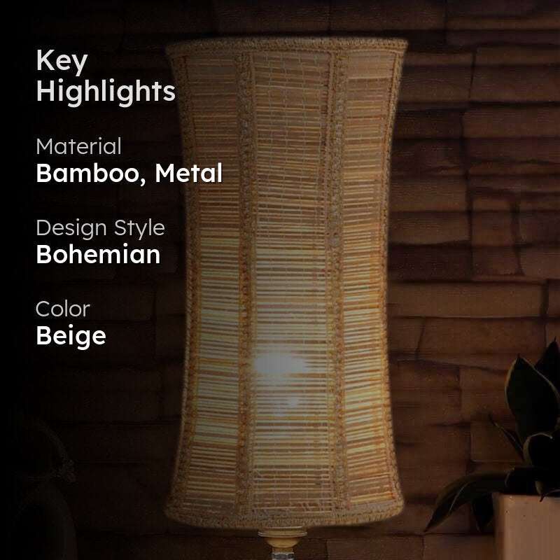 Sherry Bamboo Table Lamp - Beige media 2