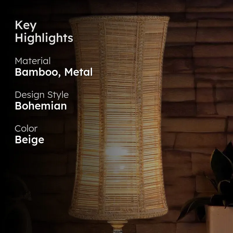 Sherry Bamboo Table Lamp - Beige media 2