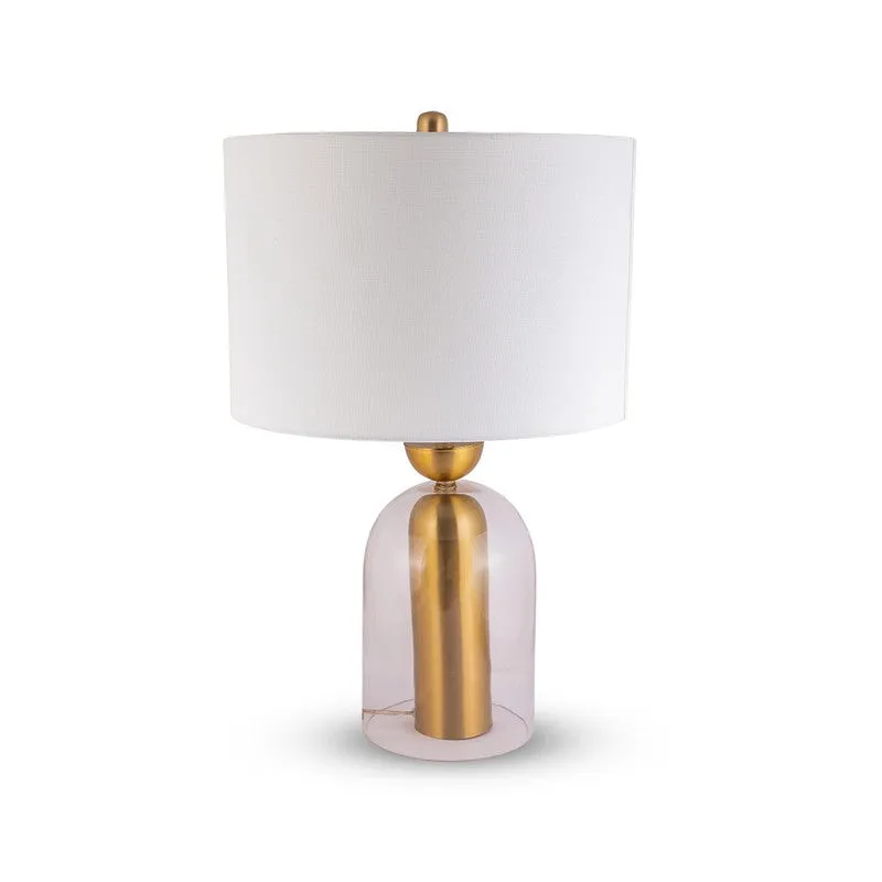 AarviDecor Rockwell Glass Table Lamp - White media 4