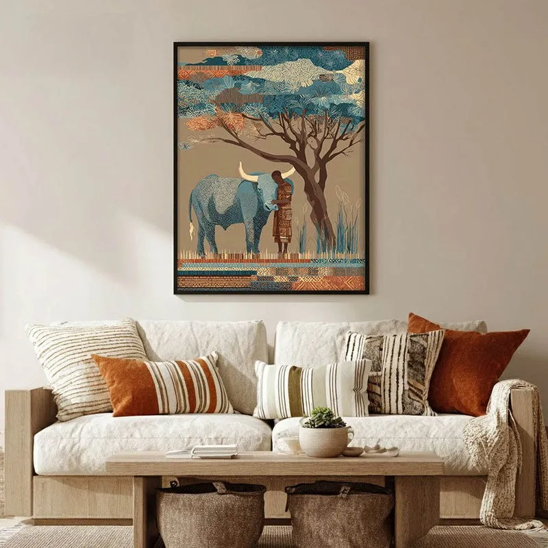 Prakriti Canvas Wall Painting With Black Frame media 1