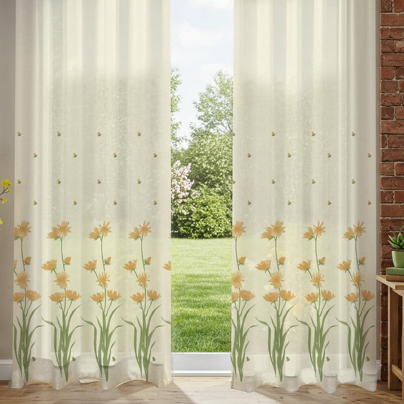 Urban Space Floral Multicolor Polyester Curtains - Set Of Two media 4