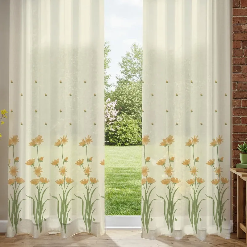 Urban Space Floral Multicolor Polyester Curtains - Set Of Two media 4