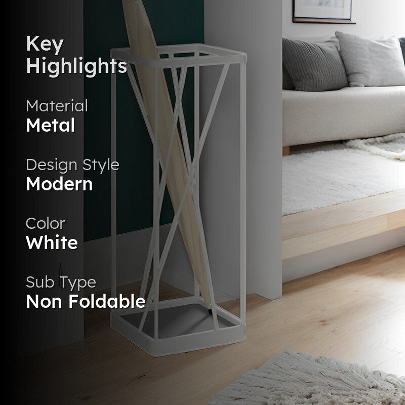 Urban Catch Metal Umbrella Stand - White media 2