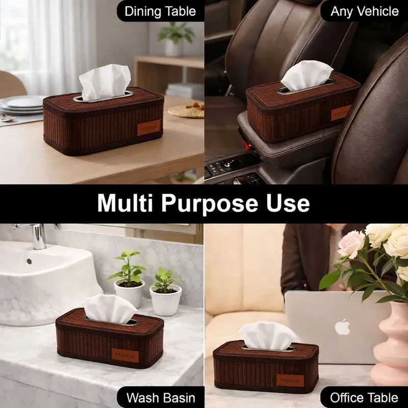 EcoNest Bamboo Tissue Holder - Brown media 4