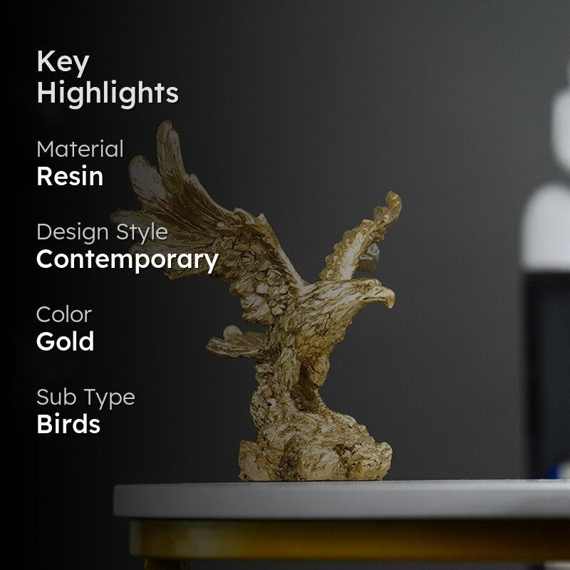 Skyward Majesty Eagle Showpiece - Gold media 2