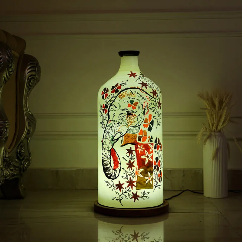 Pachyderm Luxe Hand Painted Glass Floor Lamp media 1